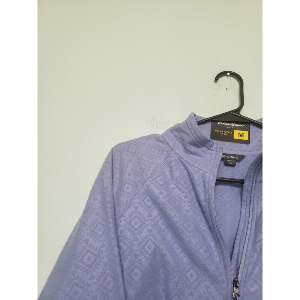 Eddie Bauer Womens M Sweatshirt Polar Fleece 1/4 Zip Lgt Blue Activewear NWT - Picture 4 of 7